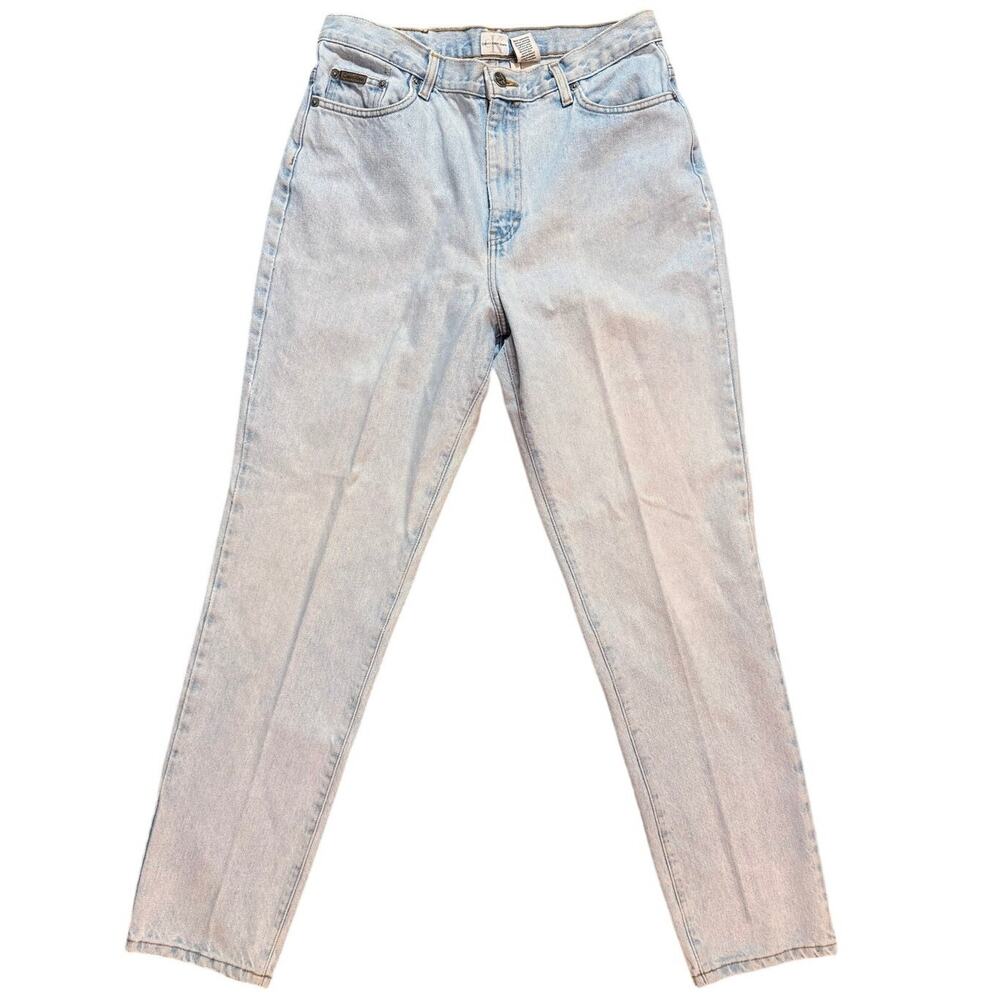 Vintage 90s Calvin Klein Jeans Light Wash High Waisted Mom Jeans Made in USA 14
